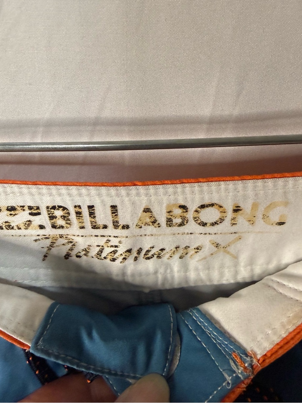 Billabong Men’s Teal & Orange Striped Board Shorts - Picture 4 of 8